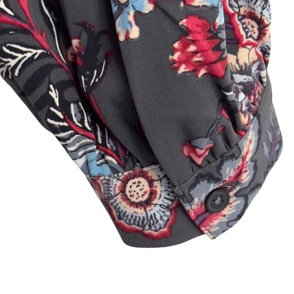 LOFT NOUVEAU GARDEN FLORAL LONG SLEEVE CASUAL SHIFT DRESS IN GRAY WOMEN'S SIZE 8 - Picture 12 of 15